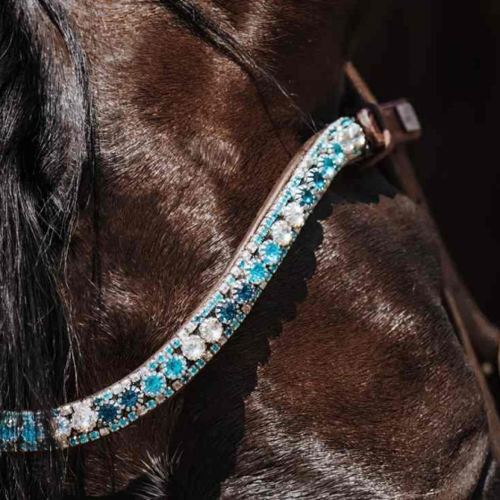 Browband  for horses Seastride - product photo, shiny crystals browbands