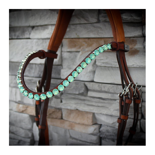Browband  for horses Chrysolite Opal