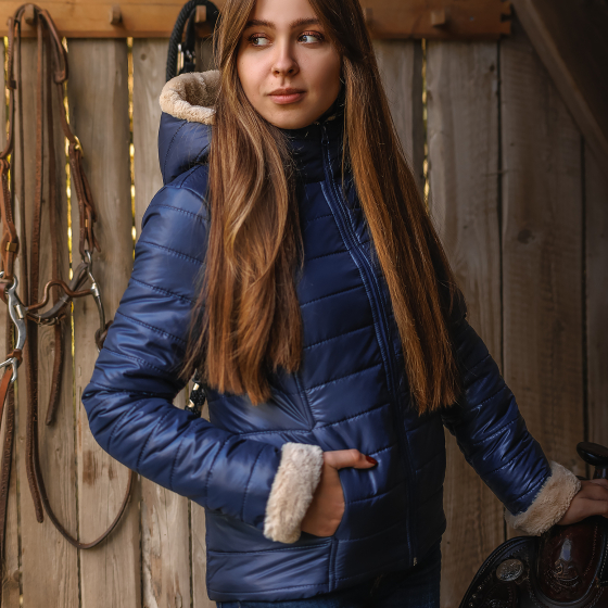 Riding winter jacket blue - product photo, equestrian vests by HORSE Spirit