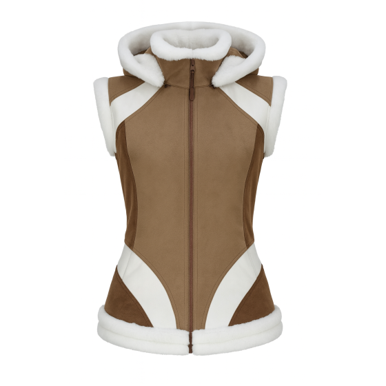 Warrior riding vest brown-white - product photo, equestrian vests by HORSE Spirit