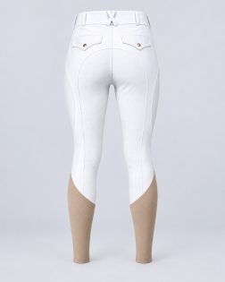 White competition riding leggings – rear product view