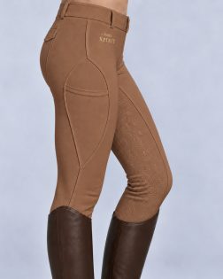 Brown competition riding leggings – side view